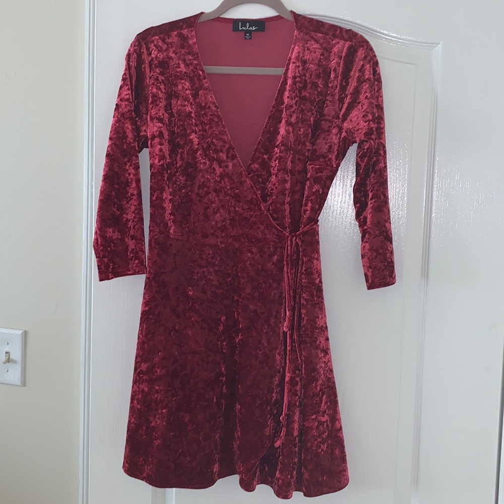 Lulus velvet deep pink dress in medium